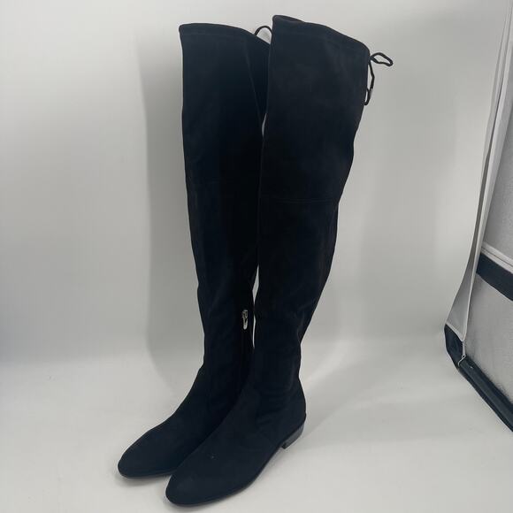 NEW MARC FISHER Boots Size 7 Humor Over the Knee Black Faux Suede NWOT - Picture 8 of 16